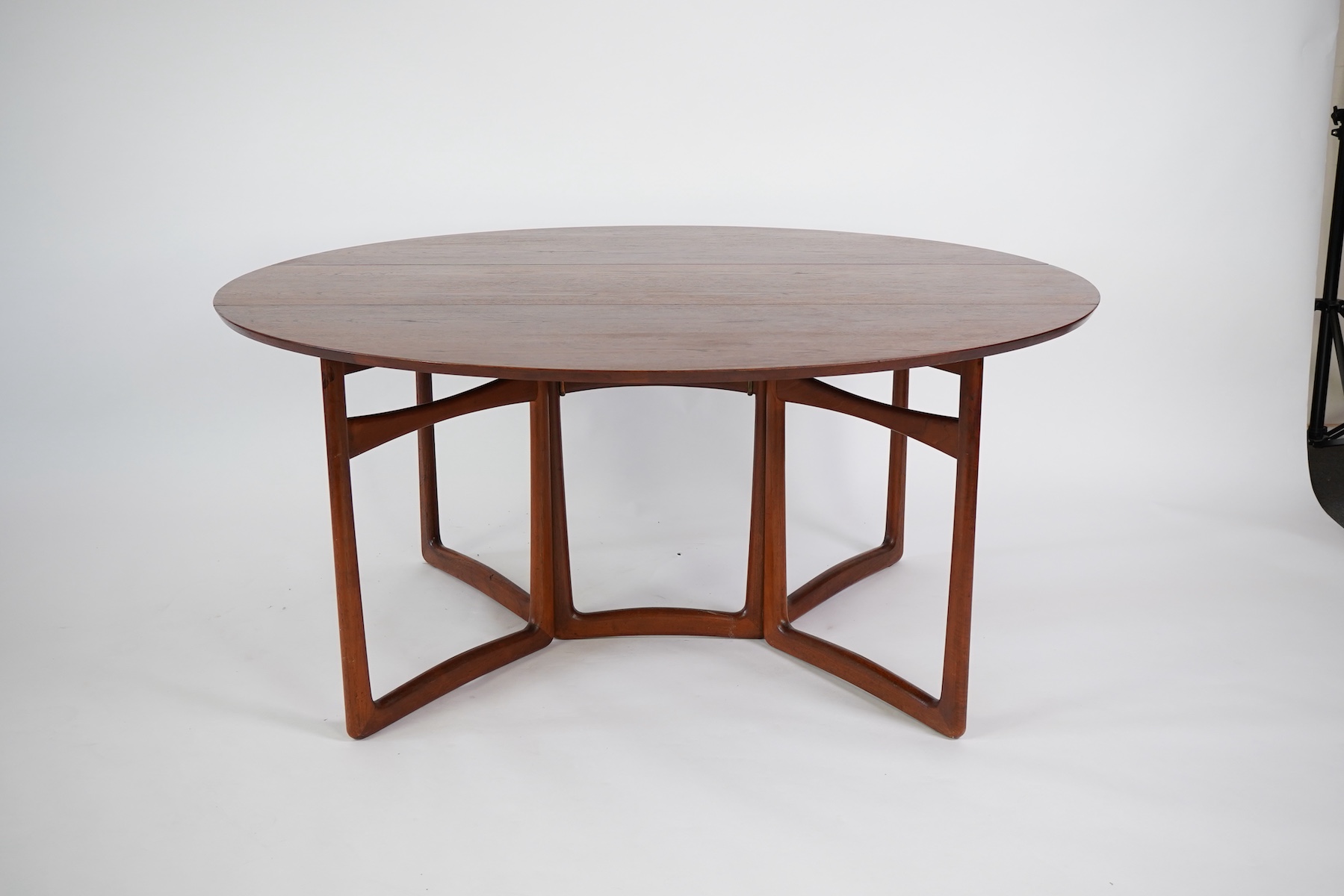 Peter Hvidt (Danish, 1916–1986) and Orla Mølgaard-Nielsen (Danish, 1907–1993) for France & Søn: A Model No. 20/59 teak drop leaf dining table